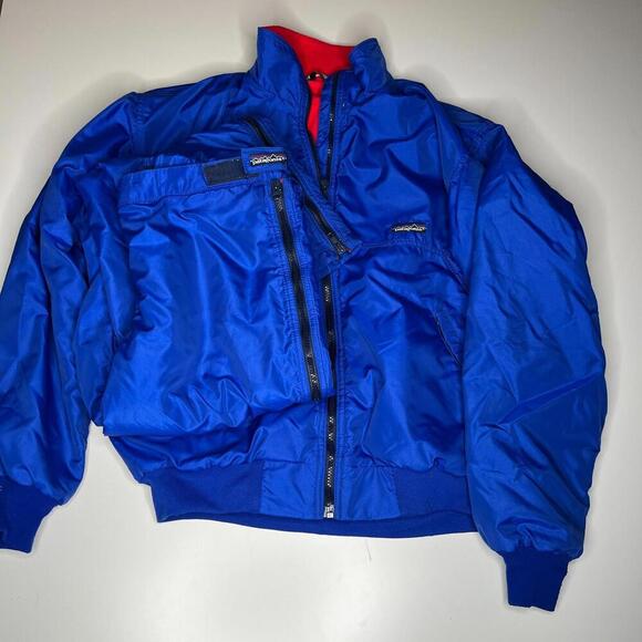 vintage patagonia 90s snap-t full zip jacket pants set blue red fleece usa - Picture 1 of 15
